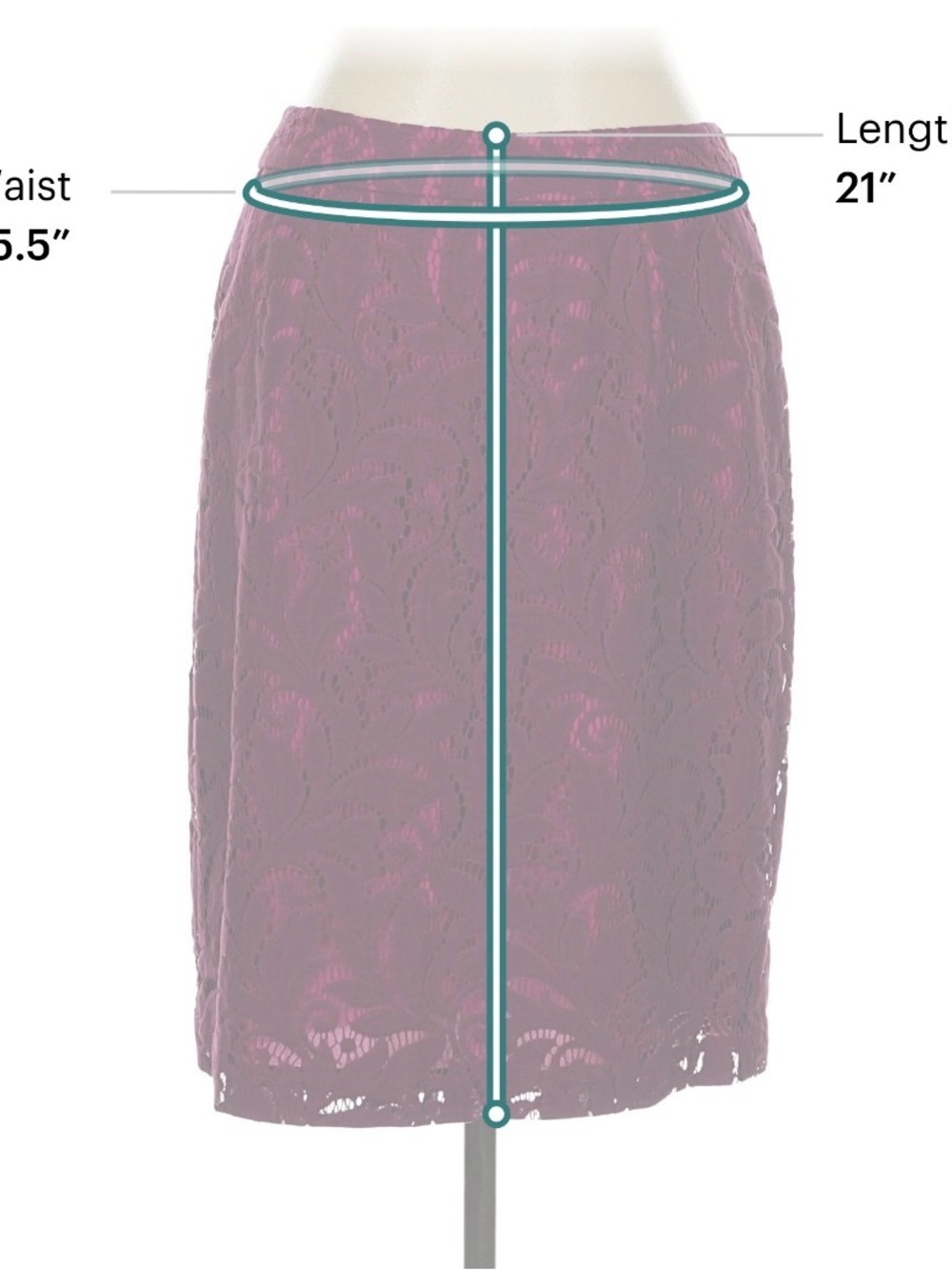 CAbi Burgundy Lace Pencil Skirt - Picture 3 of 7